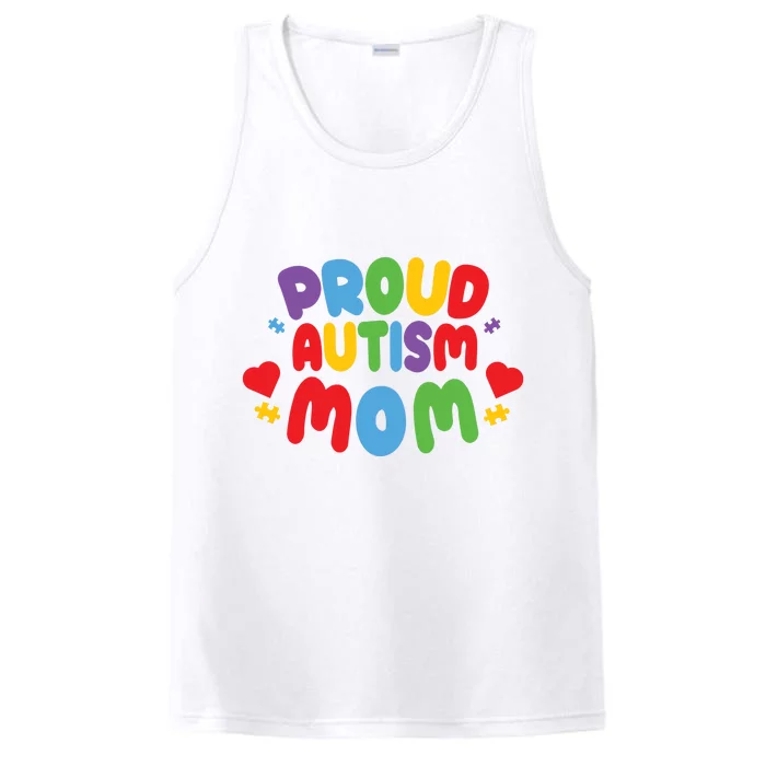 Proud Autism Mom Colorful Awareness Performance Tank