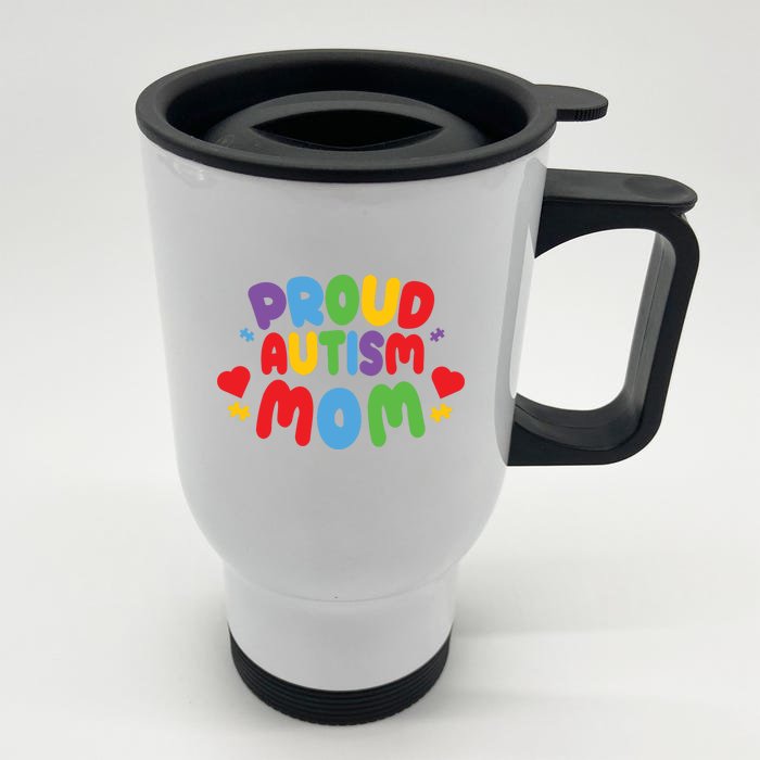 Proud Autism Mom Colorful Awareness Front & Back Stainless Steel Travel Mug