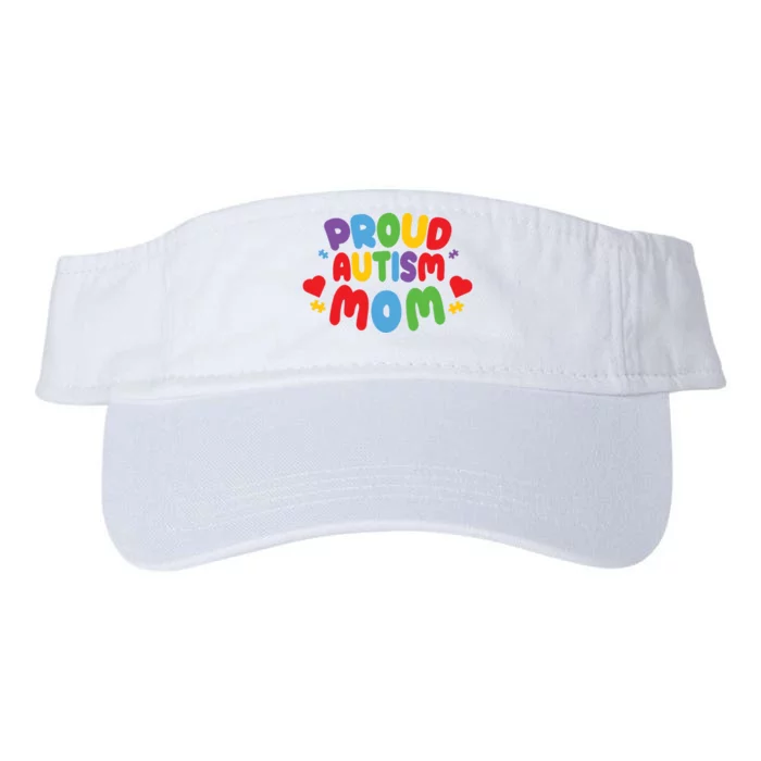 Proud Autism Mom Colorful Awareness Valucap Bio-Washed Visor