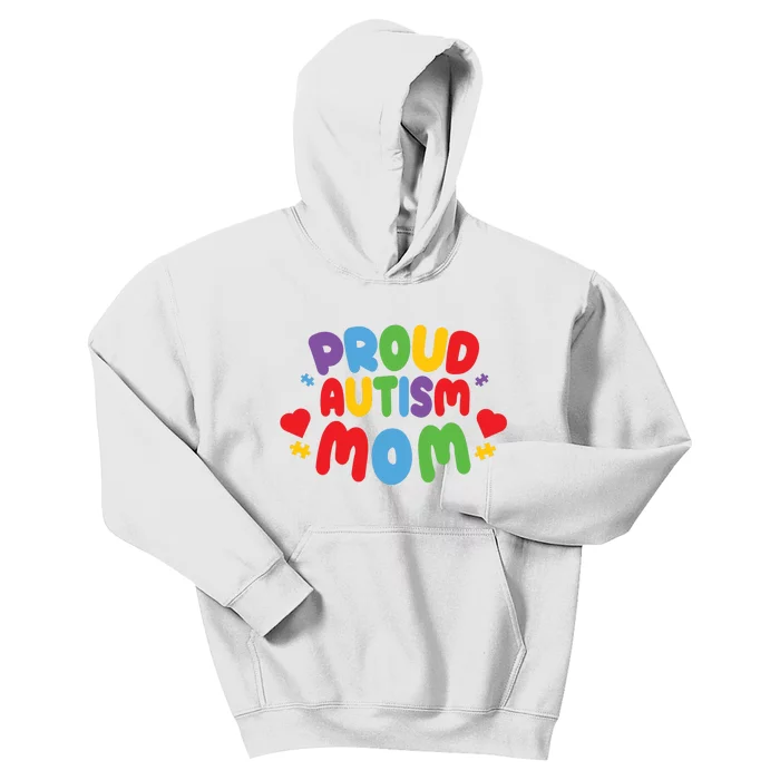 Proud Autism Mom Colorful Awareness Kids Hoodie