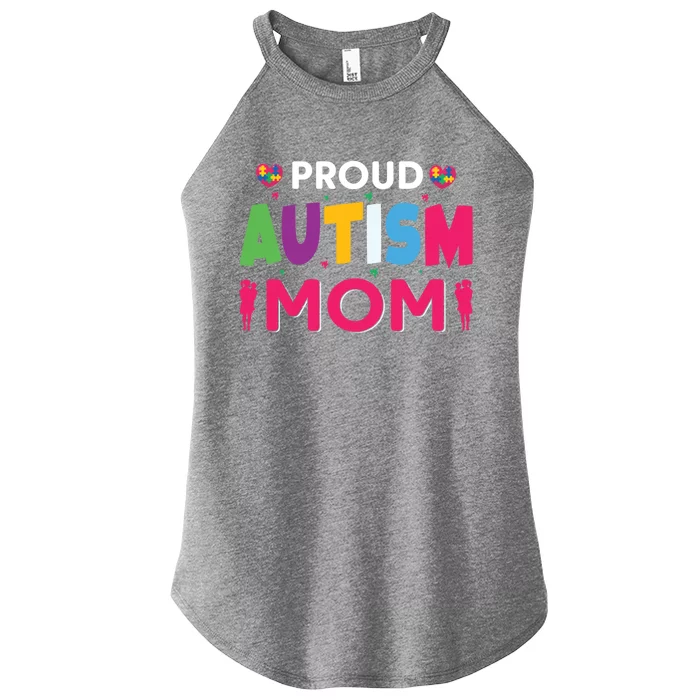 Proud Autism Mom Gift Women’s Perfect Tri Rocker Tank