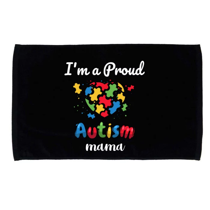 Proud Autism Mom Awareness Love Puzzle Gift Microfiber Hand Towel