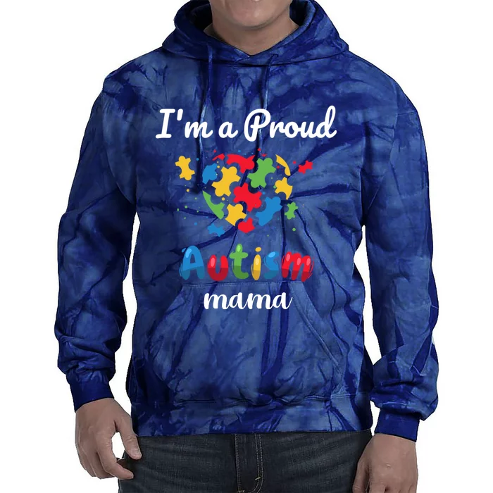 Proud Autism Mom Awareness Love Puzzle Gift Tie Dye Hoodie