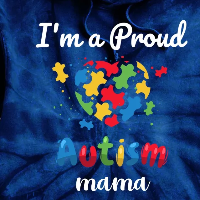 Proud Autism Mom Awareness Love Puzzle Gift Tie Dye Hoodie