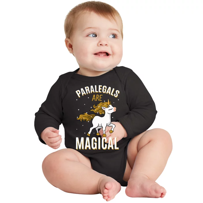 Paralegals Are Magical Unicorn Job Law Profession Baby Long Sleeve Bodysuit