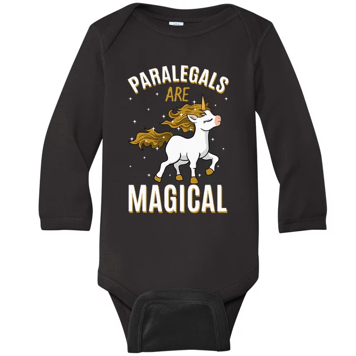 Paralegals Are Magical Unicorn Job Law Profession Baby Long Sleeve Bodysuit