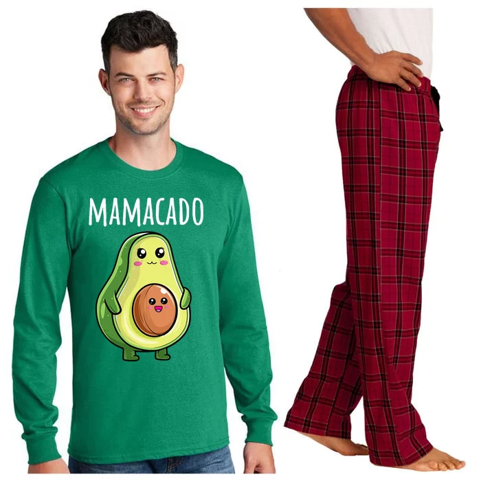 Pregnancy Announcement Mom Funny Mamacado Long Sleeve Pajama Set