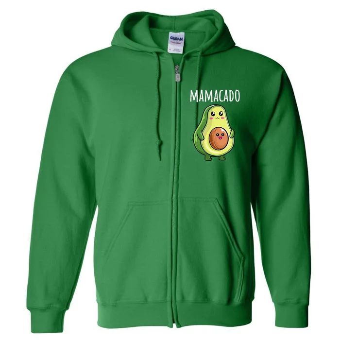 Pregnancy Announcement Mom Funny Mamacado Full Zip Hoodie