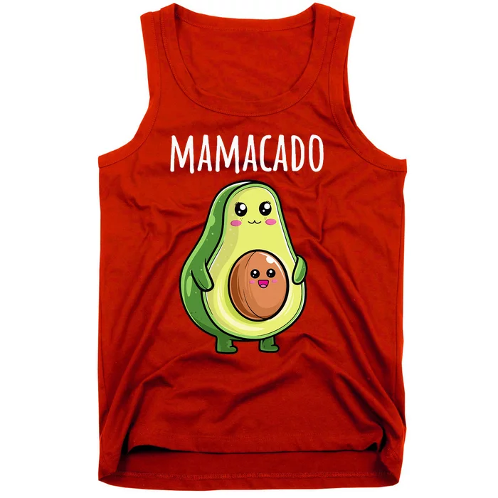 Pregnancy Announcement Mom Funny Mamacado Tank Top