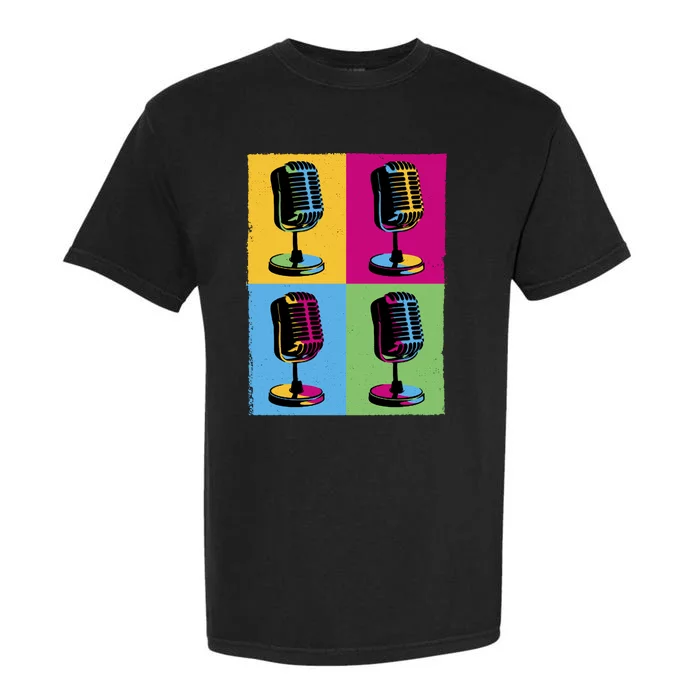 Pop Art Microphone Music Garment-Dyed Heavyweight T-Shirt