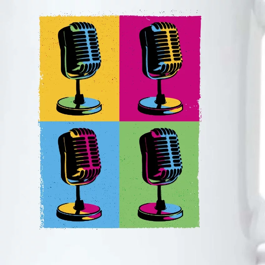 Pop Art Microphone Music Black Color Changing Mug