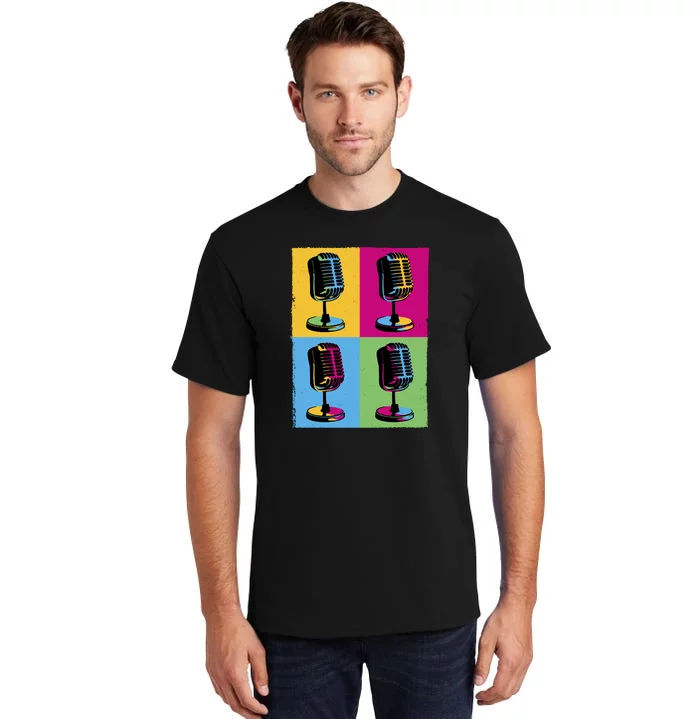 Pop Art Microphone Music Tall T-Shirt