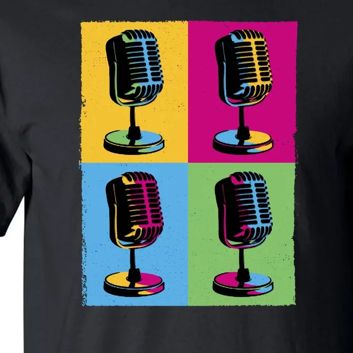 Pop Art Microphone Music Tall T-Shirt