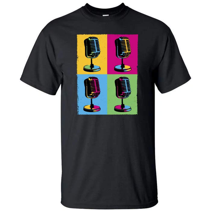 Pop Art Microphone Music Tall T-Shirt