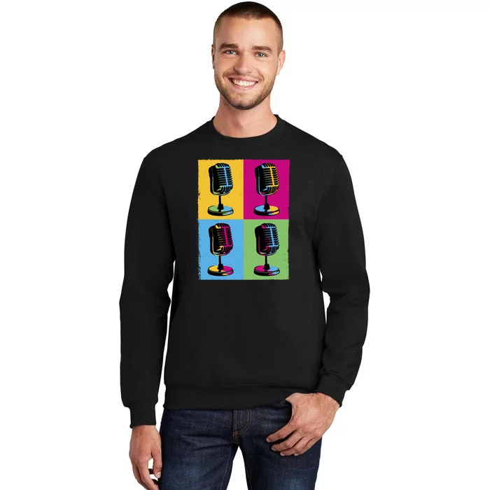 Pop Art Microphone Music Tall Sweatshirt