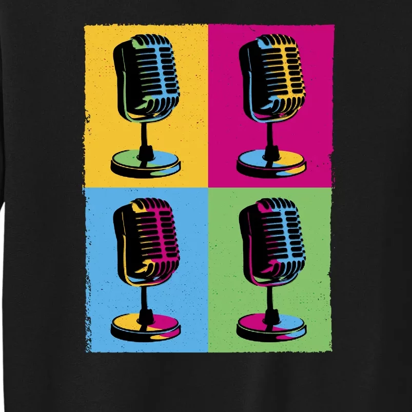 Pop Art Microphone Music Tall Sweatshirt