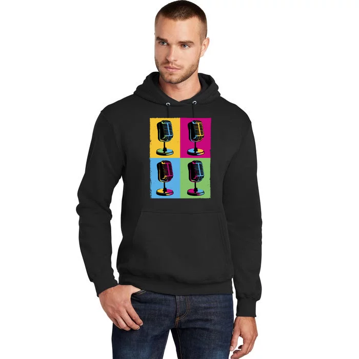 Pop Art Microphone Music Tall Hoodie