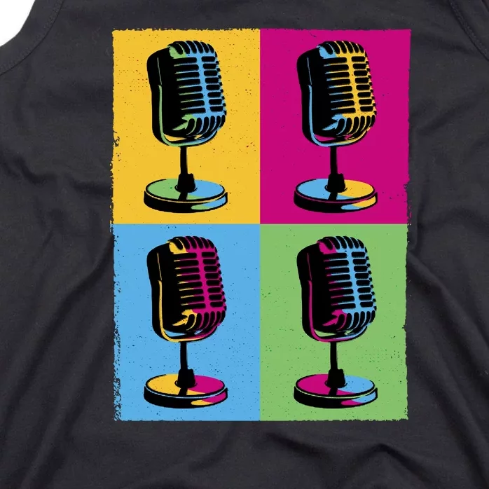 Pop Art Microphone Music Tank Top