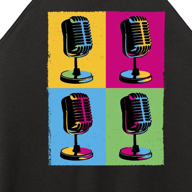 Pop Art Microphone Music Women’s Perfect Tri Rocker Tank