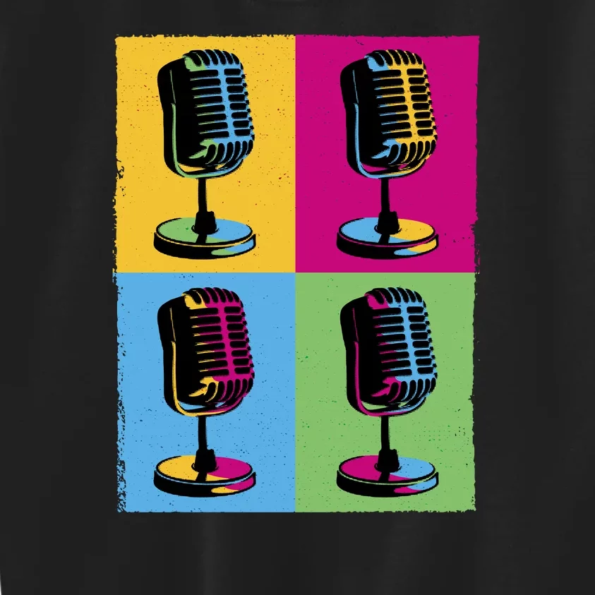 Pop Art Microphone Music Kids Sweatshirt