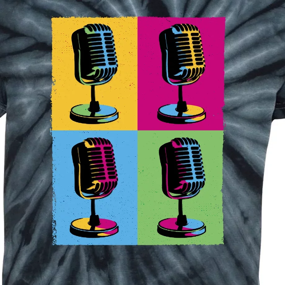 Pop Art Microphone Music Kids Tie-Dye T-Shirt