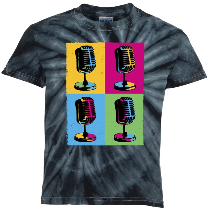 Pop Art Microphone Music Kids Tie-Dye T-Shirt