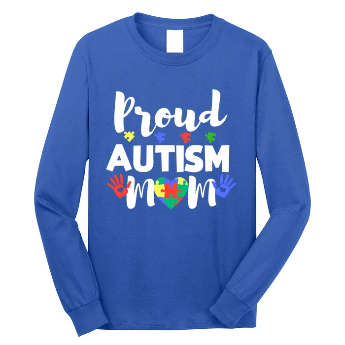 Proud Autism Mom Awareness Love Great Gift Puzzle Gift Long Sleeve Shirt