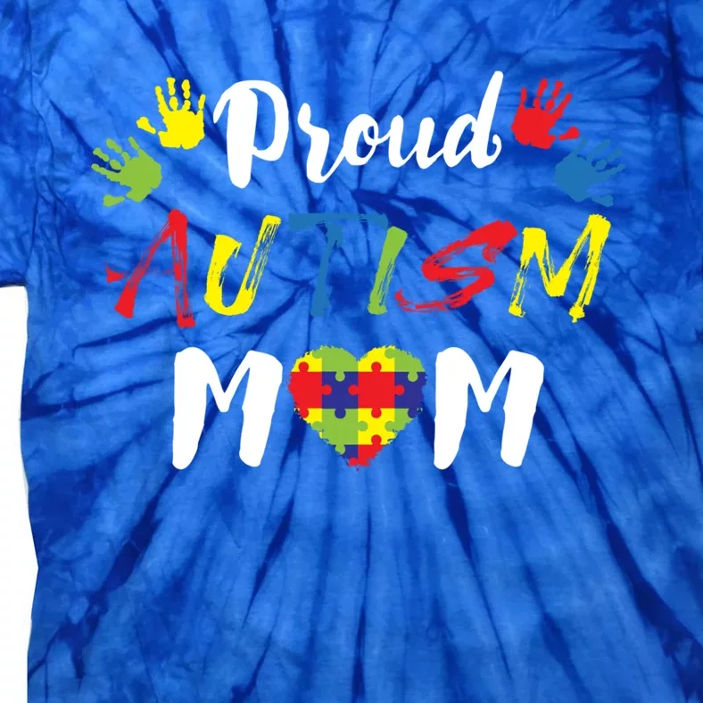 Proud Autism Mom Gift Tie-Dye T-Shirt