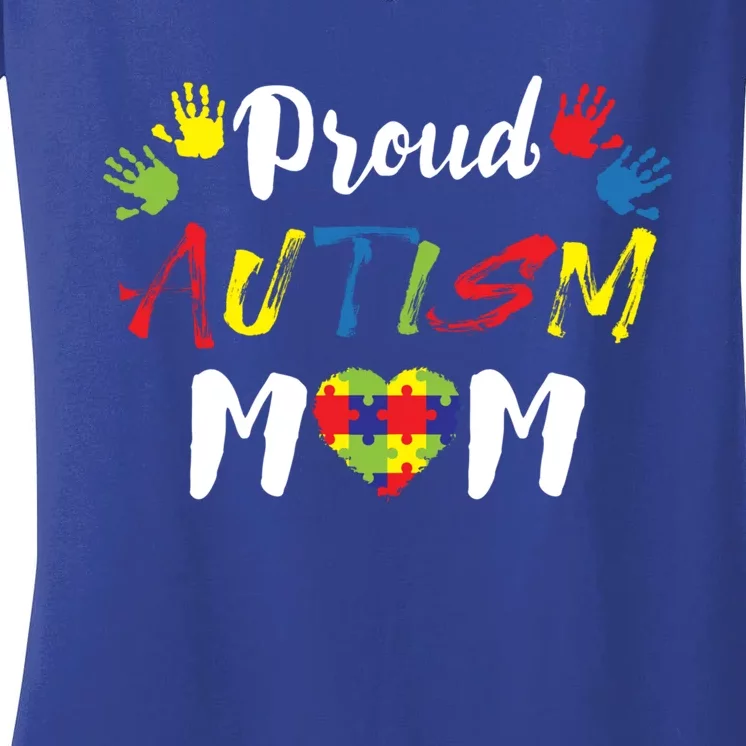 Proud Autism Mom Gift Women's V-Neck T-Shirt