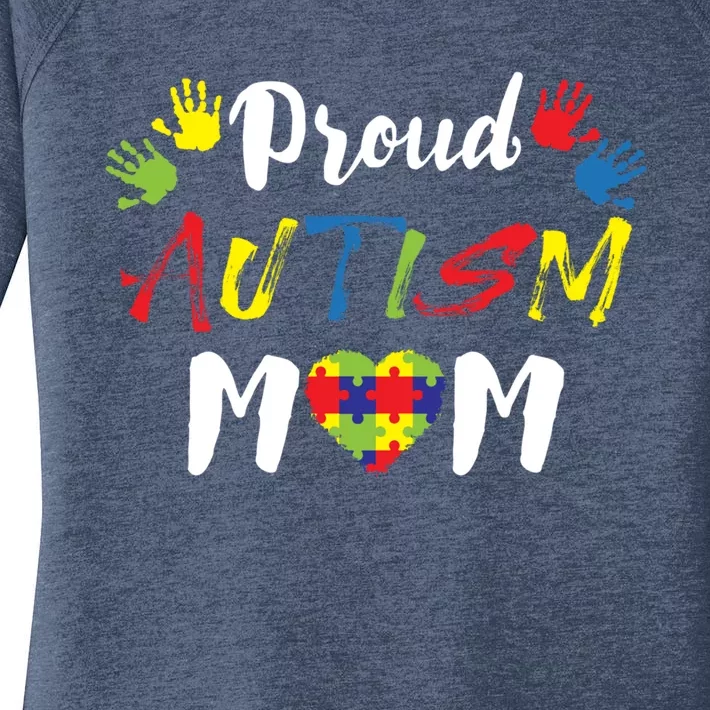 Proud Autism Mom Gift Women's Perfect Tri Tunic Long Sleeve Shirt