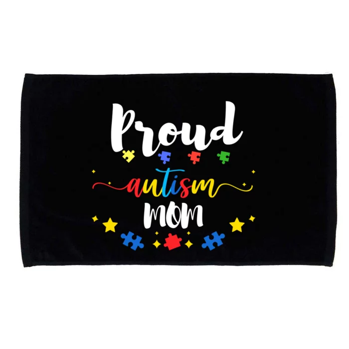 Proud Autism Mom Awareness Puzzle Gift Microfiber Hand Towel