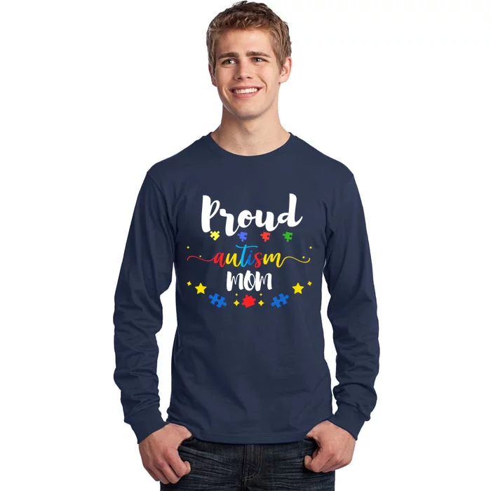 Proud Autism Mom Awareness Puzzle Gift Tall Long Sleeve T-Shirt