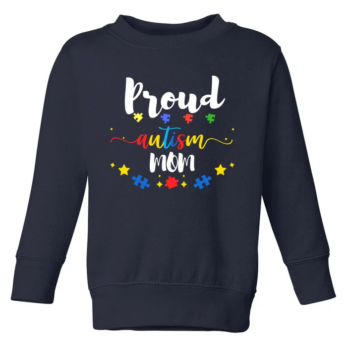 Proud Autism Mom Awareness Puzzle Gift Toddler Sweatshirt