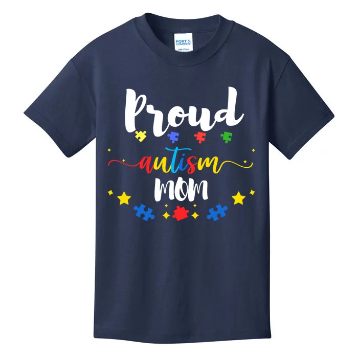 Proud Autism Mom Awareness Puzzle Gift Kids T-Shirt