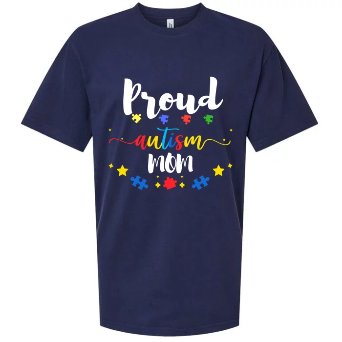 Proud Autism Mom Awareness Puzzle Gift Sueded Cloud Jersey T-Shirt