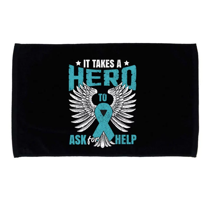 Ptsd Awareness Month Teal Ribbon Ptsd Gift Microfiber Hand Towel