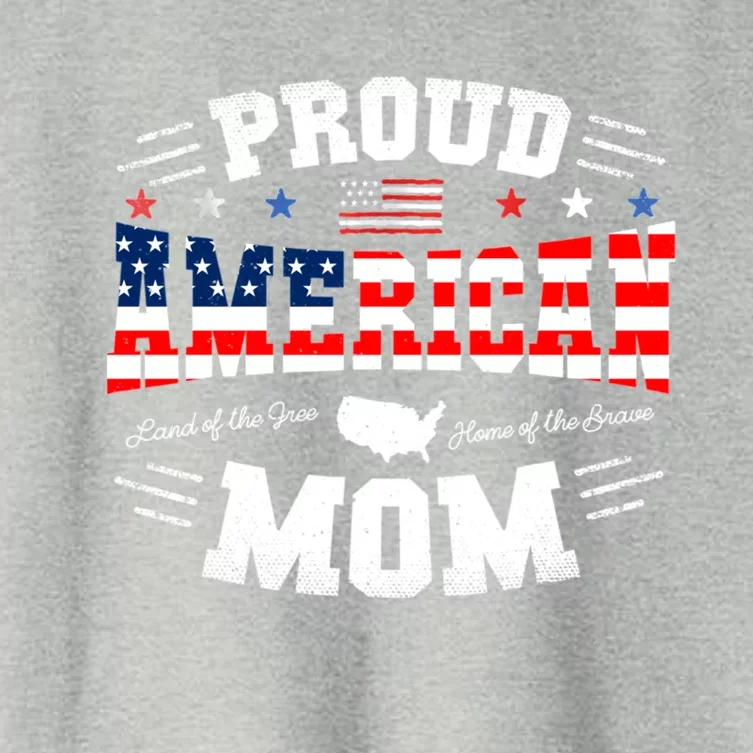 Proud American Mom Flag Usa 4th Of July Patriotic Mom Gift Women's Crop Top Tee