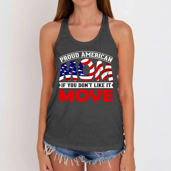 Proud American Mom Women's Knotted Racerback Tank