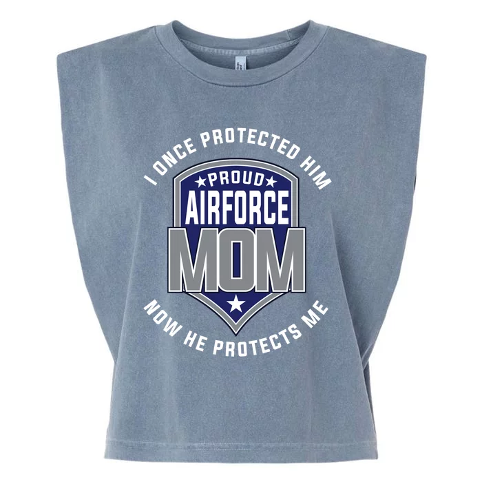 Proud Airforce Mom Protect Sons Gift Garment-Dyed Women's Muscle Tee