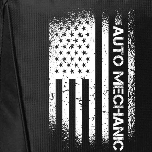 Patriotic Auto Mechanic With American Flag Cool Gift City Backpack