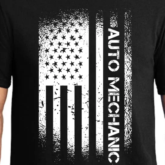 Patriotic Auto Mechanic With American Flag Cool Gift Pajama Set