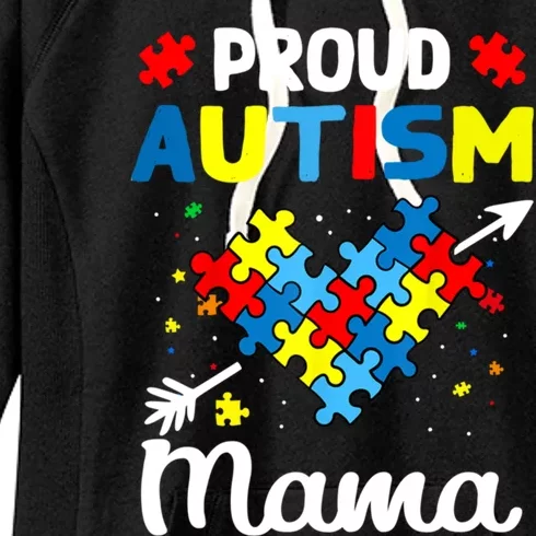 Proud Autism Mama Love Support Accept Heart Gift Women's Fleece Hoodie