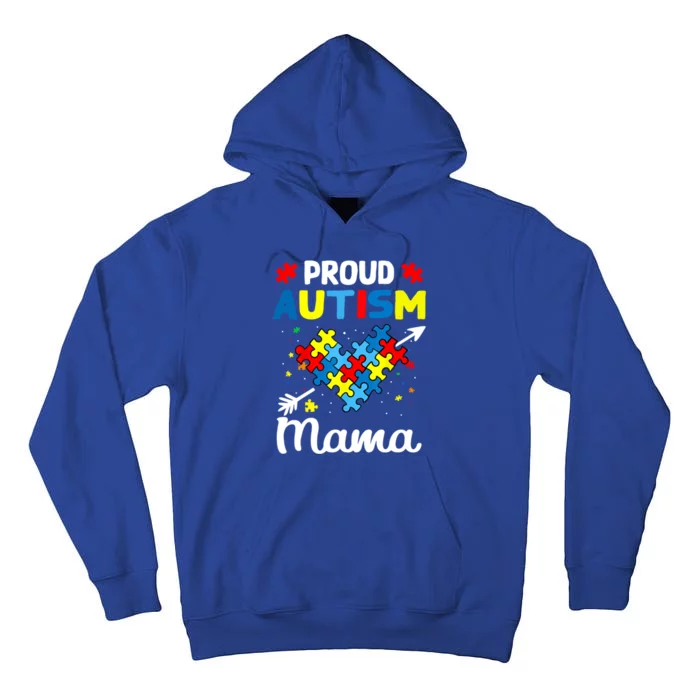 Proud Autism Mama Love Support Accept Heart Gift Tall Hoodie