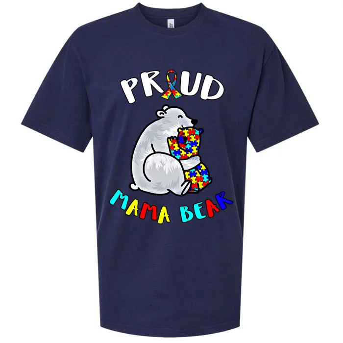 Proud Autism Mama Bear Autistic Awareness Day Month Great Gift Sueded Cloud Jersey T-Shirt