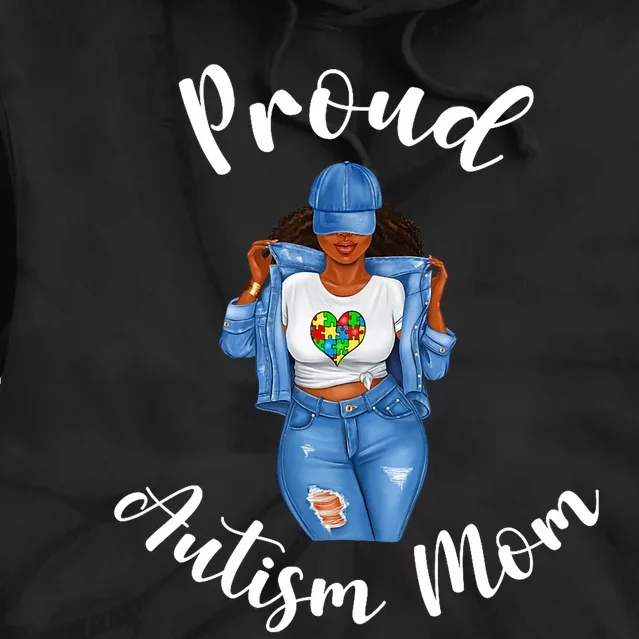 Proud Autism Mom African American Black Mom Woman Strong Tie Dye Hoodie