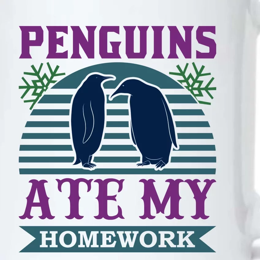 Penguins Ate My Homework Black Color Changing Mug