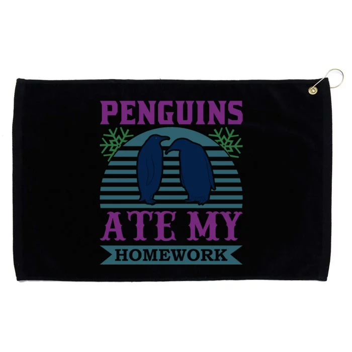 Penguins Ate My Homework Grommeted Golf Towel