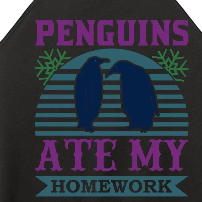 Penguins Ate My Homework Women’s Perfect Tri Rocker Tank