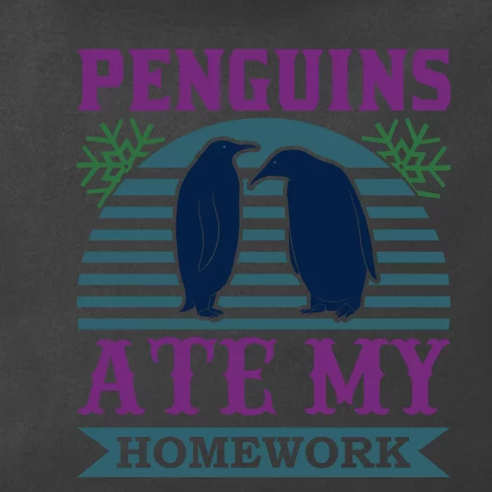 Penguins Ate My Homework Zip Tote Bag