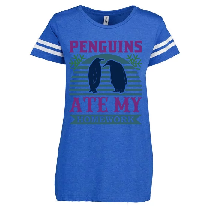 Penguins Ate My Homework Enza Ladies Jersey Football T-Shirt